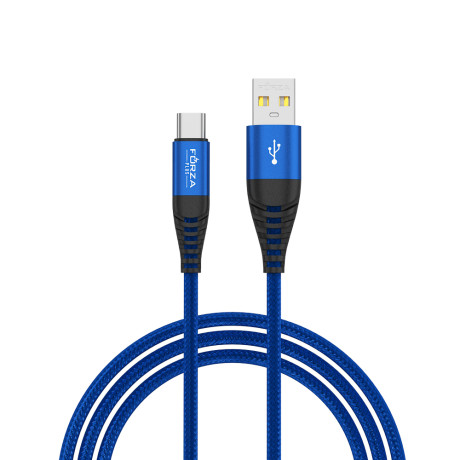 FORZA Кабель для зарядки Атлас Type-C, 1,5м, 1.5А, 7,5W, тканевый, 3 цвета