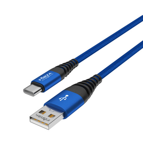 FORZA Кабель для зарядки Атлас Type-C, 1,5м, 1.5А, 7,5W, тканевый, 3 цвета