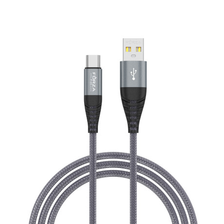 FORZA Кабель для зарядки Атлас Type-C, 1,5м, 1.5А, 7,5W, тканевый, 3 цвета