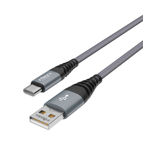 FORZA Кабель для зарядки Атлас Type-C, 1,5м, 1.5А, 7,5W, тканевый, 3 цвета