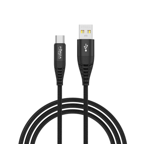 FORZA Кабель для зарядки Атлас Type-C, 1,5м, 1.5А, 7,5W, тканевый, 3 цвета