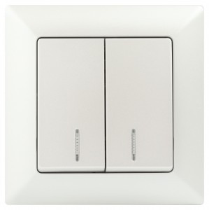 ЭРА Intro Solo выкл. СУ, 2 кл, с подсветкой,, 10A, перламутр, 250В, IP20, 4-105-06 5186