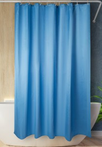 Штора для ванной 180x200см, полиэстер, LINEN, голубой, 541/Еврогарант