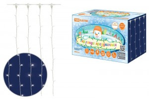 Гирлянда-занавес 168LED белый 1,5*1,5м. 8 режимов, 250 В, IP20 SQ0361-0069 TDM