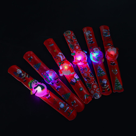 СНОУ БУМ Новогодний браслет клик-клак с подсветкой LED, 22см, пластик, 3хAG3, 1 режим, ассорт. диз.