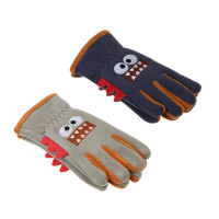 GALANTE Перчатки детские флисовые с декором, р.14, 100% полиэстер, разноцветные, ОЗ25-33
