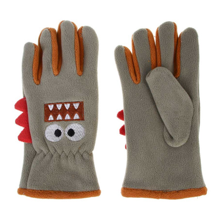 GALANTE Перчатки детские флисовые с декором, р.14, 100% полиэстер, разноцветные, ОЗ25-33