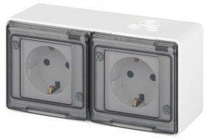 ЭРА Эксперт роз. ОУ 2 мест. земля, IP55, 16A,250В, белый 11-2503-01 63264