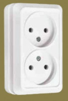 EKF Рим роз. ОУ 2 мест. 10А белый ENR10-102-10