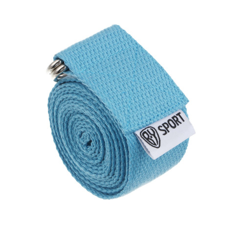 Ремень для йоги, растяжки и пилатеса с кольцами тм BY SPORT, 180x3,8см, хлопок, 5 цветов