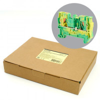 Stekker зажим самозажимной 2-х проводный проходной ЗНИ 4мм2 LD572-1-40 (JXB PT 4) желт.зел. 49258