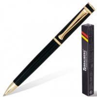 Ручка шарик. BRAUBERG бизнес-класса "Perfect Black", корпус чер., золот. детали, 1мм, синяя 141416