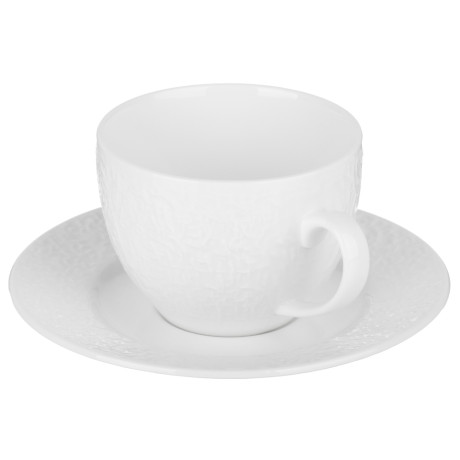 Набор чайный 2 пр., 275мл, MILLIMI, Узоры белые, фарфор