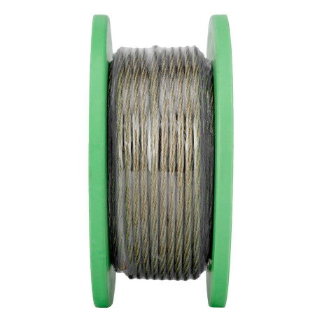 Трос металлополимерный прозрачный ПР-5.0, толщина 4.0 мм, катушка 50 метров Сибртех