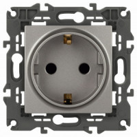 ЭРА Elegance мех. роз. СУ 1 мест. (земля,шторки)  16A 250В титан 14-2102-16 65806