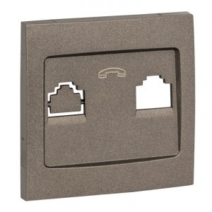 EKF Валенсия лиц. панель роз. Phone 1-местная графит Al/Cu (корпус PC) EST01-L-034-60