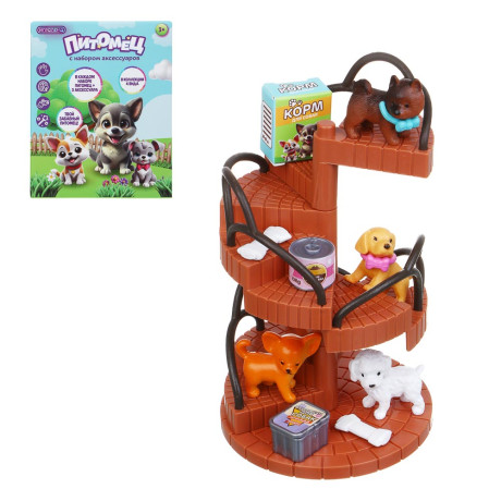 ИГРОЛЕНД Питомец с набором аксессуаров, ABS, 9х5х12 см, 4 дизайна