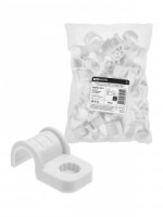 TDM скоба крепежная д/трубы 16 мм односторон д/прям монтажа (уп 50 шт, цена за шт) белая SQ0405-6011