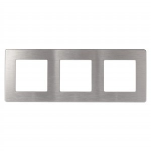 ЭРА 12 рамка СУ 3 мест. САТИН, алюминий 12-5103-03 8601
