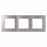 ЭРА 12 рамка СУ 3 мест. САТИН, алюминий 12-5103-03 8601