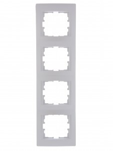 Lezard KARINA рамка 4 мест. (верт.) б/вст жемчужно-бел. перламутр (ABS) 707-3000-154