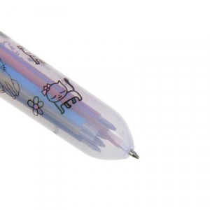Ручка шариковая 10-цветная, наконечник с бусинами в форме котика, 0,7мм, 2 цвета, пластик