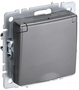 IEK BRITE мех. роз. СУ земля(штор, крыш.) 16А IP20 РСбш10-3-БрС сталь BR-R16-16-K46