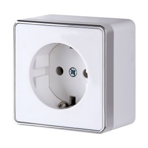 Werkel роз. ОУ 1 мест. 16A земля Gallant (белая) (WL15-02-01 a036765)W5071001 a051584