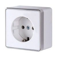 Werkel роз. ОУ 1 мест. 16A земля Gallant (белая) (WL15-02-01 a036765)W5071001 a051584