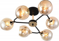 Rivoli люстра Alison 3138-306 6хE27 60W черный, золото, тонированный 650х650х225 55386