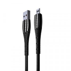BY Кабель для зарядки Богатырь Micro USB, 1м, Быстрая зарядка QC3.0, штекер металл, черный