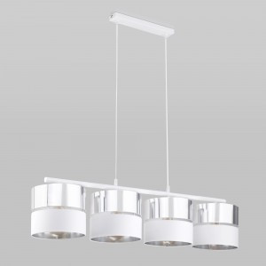 TK Lighting св-к подвесной 4x60W E27 950x200x1100 белый/хром белый Hilton Silver 4177