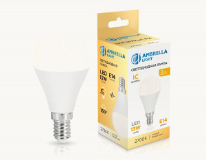 Ambrella лампа св/д шар P45 E14 13W(1070lm) 2700K 2K 45х90 IC 451313