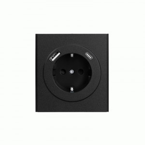 KRANZ MIELE STRONG мех роз 1 мест СУ земля штор 16А с USB A+C быст заряд 5В/3А антрацит KR-78-0704-5