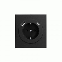 KRANZ MIELE STRONG мех роз 1 мест СУ земля штор 16А с USB A+C быст заряд 5В/3А антрацит KR-78-0704-5