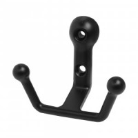 Крючок-вешалка мебельн 2-рожк StahlBuro 308 BL мат.черн Инд. уп. на подвесе(300,50)