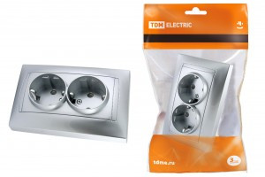 TDM Лама роз. СУ 2 мест. 16А серебр. металлик  (земля, шторки) (6!) SQ1815-0213