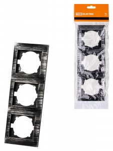 TDM Лама рамка 3 мест. вертикальная  старинное серебро SQ1815-0684