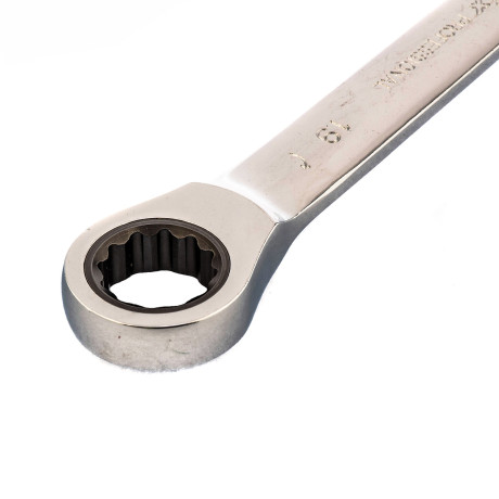 Ключ накидной трещоточный, 17 х 19 мм, CrV, зеркальный хром Matrix