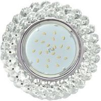 Ecola GX53 H4 св-к Стекло Круг с хрусталиками прозрачный хром 56x120 FW53RYECB (10!)