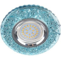 Ecola LD7040 MR16 GU5.3 св-к Круг &quot;Бабочки&quot; подсветка 4K Голубой/Хром 25x95 FB16CBEFB (10!)