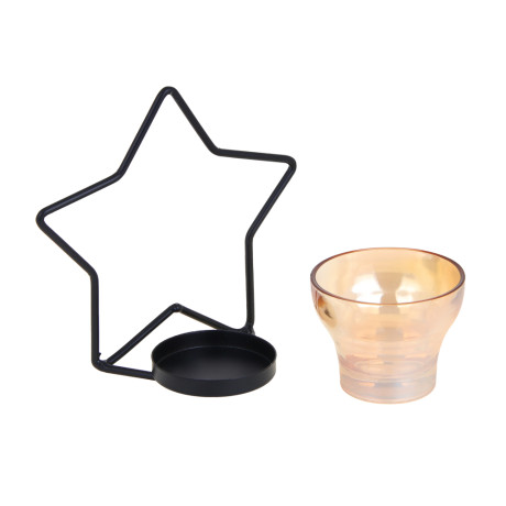 Подсвечник металлический со стеклянной чашей, 13х5,5х12 см