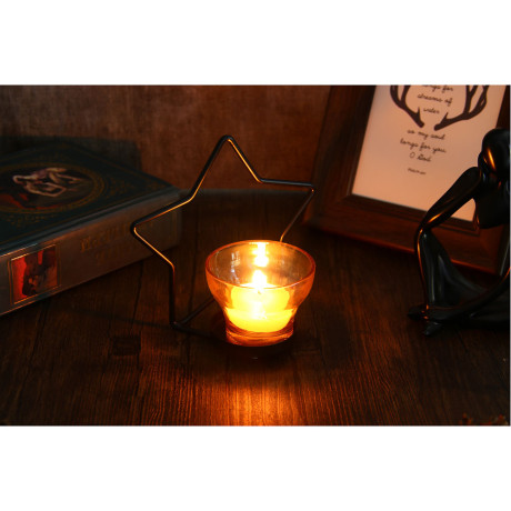 Подсвечник металлический со стеклянной чашей, 13х5,5х12 см