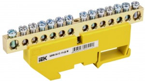 IEK шина PE "земля" на DIN-изол ШНИ-8х12-14-Д-Ж