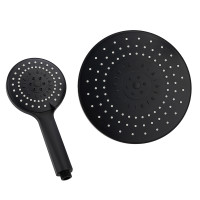 Набор леек для душа, тропическая 1 реж. d=22 cм, ручная 5 реж. d=12 cм, черный