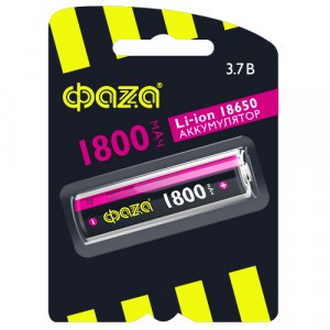 Ак-р ФАЗА 18650 Li-ion 1800mAh 3.7V без защиты VK1 18*65, BL1