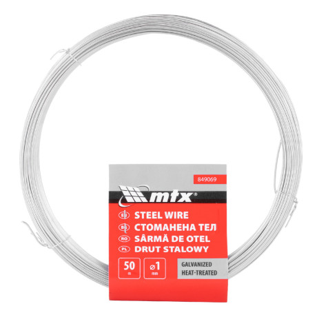 Проволока стальная 50 м, оцинкованная, термообработанная 1 мм Сибртех