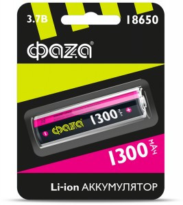 Ак-р ФАЗА 18650 Li-ion 1300mAh 3.7V без защиты VK1 18*65, BL1