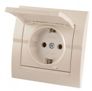 Lezard DERIY роз. СУ 1 мест. 16А (земля) с крышкой перламутр