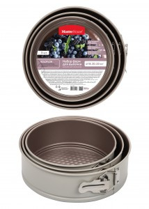 Форма д/выпечки сталь круг набор 3шт d=18,20,22см Розетта GOLDFLON 75452 Master House